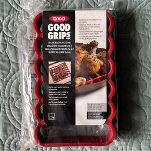 OXO Red Silicone Roasting Rack Set